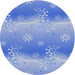 Sideview of Patterned Ocean Blue Novelty Rug, pat3093