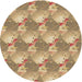 Square Patterned Light Brown Rug, pat3094brn