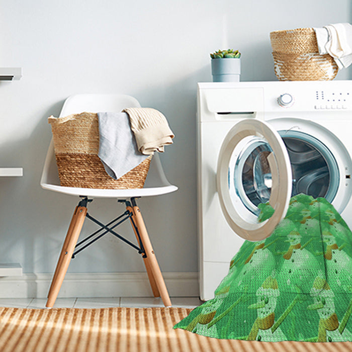 Machine Washable Transitional Neon Green Rug in a Washing Machine, wshpat3094grn