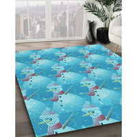 Patterned Blue Rug, pat3094lblu