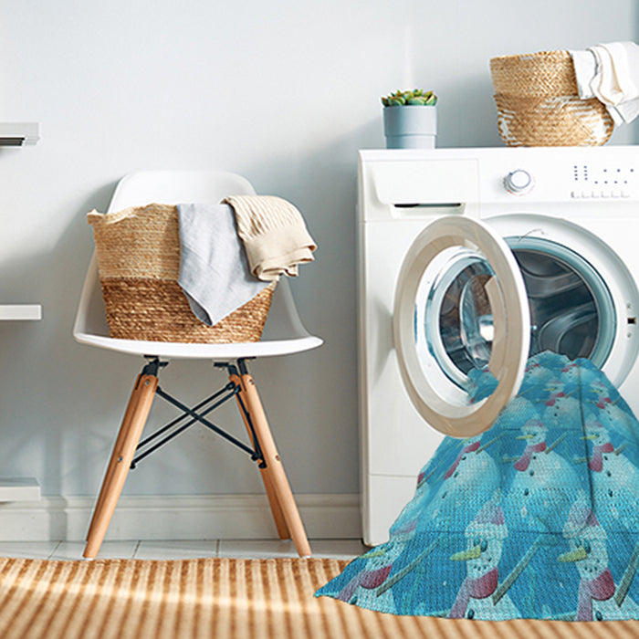 Machine Washable Transitional Blue Rug in a Washing Machine, wshpat3094lblu