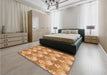 Patterned Orange Rug in a Bedroom, pat3094org