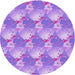 Square Machine Washable Transitional Bright Lilac Purple Rug in a Living Room, wshpat3094pur