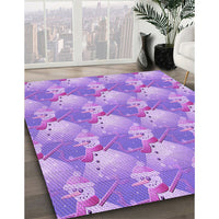 Patterned Bright Lilac Purple Rug, pat3094pur