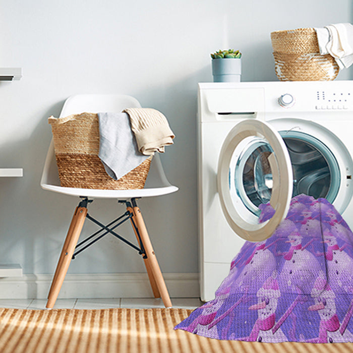 Machine Washable Transitional Bright Lilac Purple Rug in a Washing Machine, wshpat3094pur
