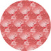 Square Patterned Light Coral Pink Rug, pat3094rd