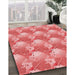 Machine Washable Transitional Light Coral Pink Rug in a Family Room, wshpat3094rd