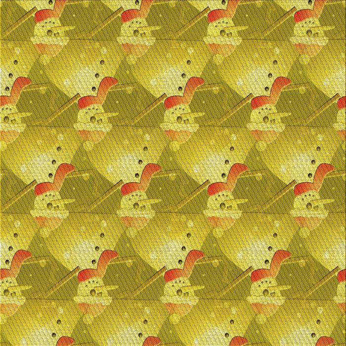 Round Patterned Yellow Rug, pat3094yw