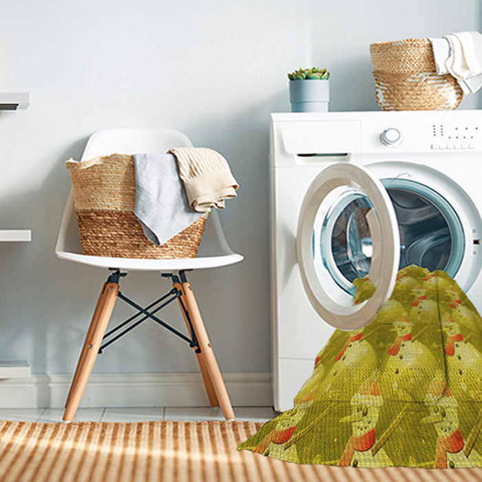Machine Washable Transitional Yellow Rug in a Washing Machine, wshpat3094yw