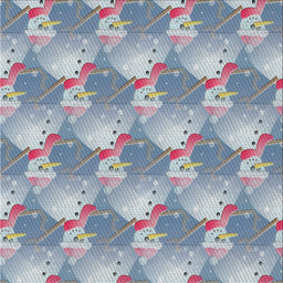 Square Patterned Mist Blue Novelty Rug, pat3094