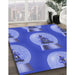 Machine Washable Transitional Sky Blue Rug in a Family Room, wshpat3095blu