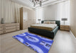 Patterned Sky Blue Rug in a Bedroom, pat3095blu