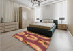 Patterned Orange Rug in a Bedroom, pat3095org