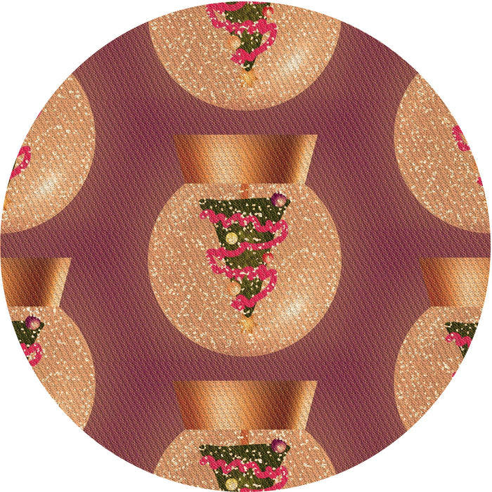 Square Patterned Orange Rug, pat3095org