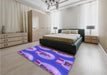 Patterned Amethyst Purple Rug in a Bedroom, pat3095pur