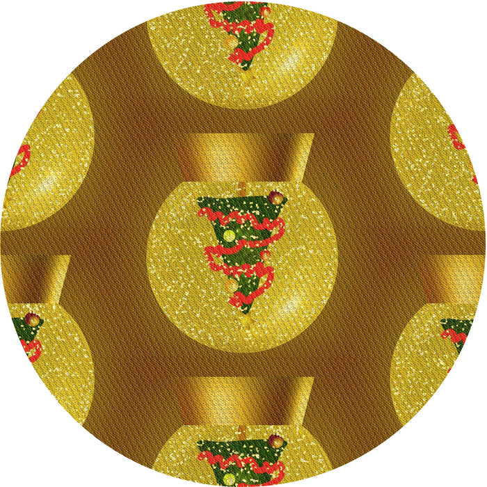 Square Machine Washable Transitional Yellow Rug in a Living Room, wshpat3095yw