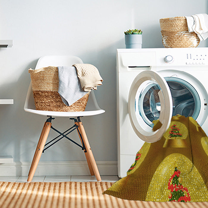 Machine Washable Transitional Yellow Rug in a Washing Machine, wshpat3095yw