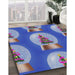 Machine Washable Transitional Sapphire Blue Rug in a Family Room, wshpat3095