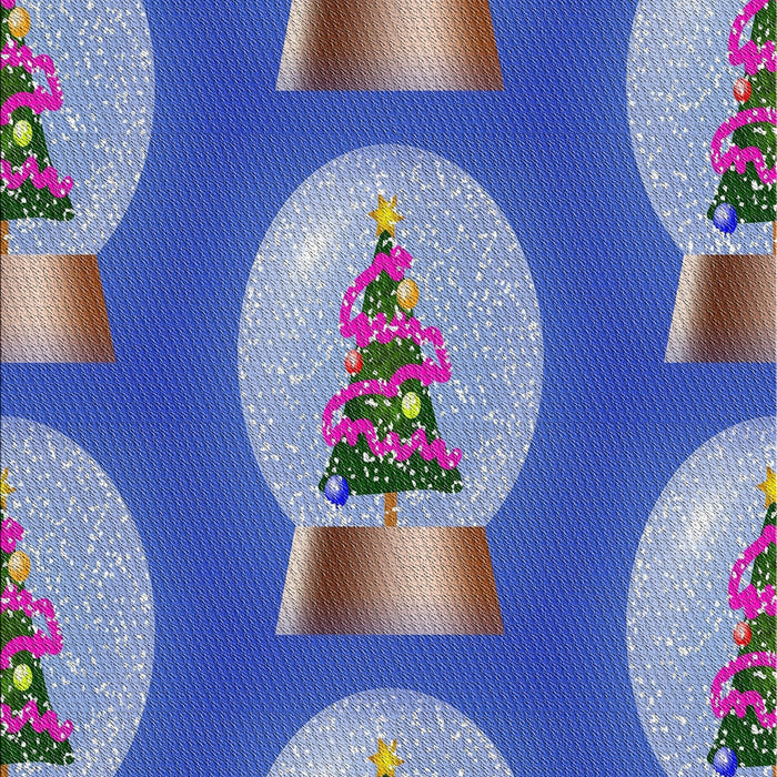 Patterned Sapphire Blue Novelty Rug, pat3095