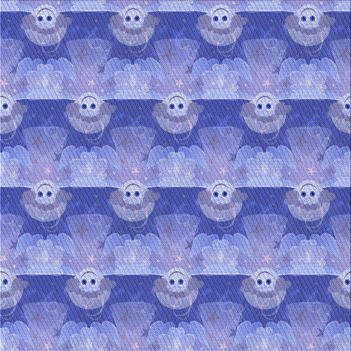 Round Patterned Denim Blue Rug, pat3096blu