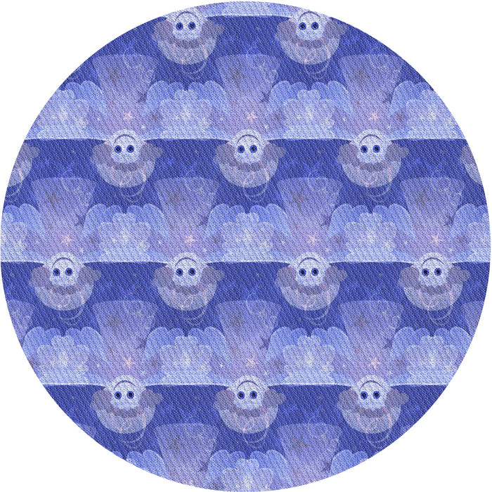 Square Machine Washable Transitional Denim Blue Rug in a Living Room, wshpat3096blu