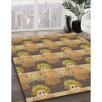 Patterned Sienna Brown Rug, pat3096brn