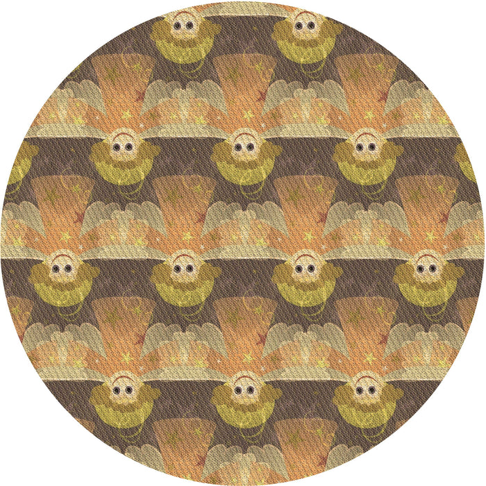 Square Patterned Sienna Brown Rug, pat3096brn