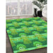 Machine Washable Transitional Neon Green Rug in a Family Room, wshpat3096grn