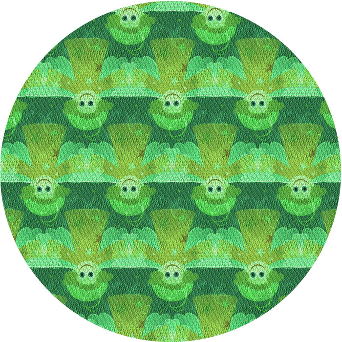 Square Patterned Neon Green Rug, pat3096grn