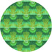 Square Patterned Neon Green Rug, pat3096grn