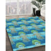 Patterned Glacial Blue Ice Blue Rug in Family Room, pat3096lblu