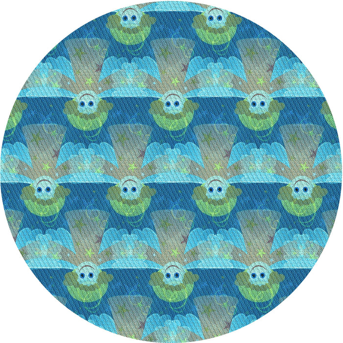 Square Machine Washable Transitional Glacial Blue Ice Blue Rug in a Living Room, wshpat3096lblu