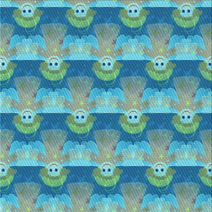 Round Machine Washable Transitional Glacial Blue Ice Blue Rug, wshpat3096lblu