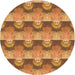 Square Machine Washable Transitional Orange Rug in a Living Room, wshpat3096org