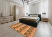 Patterned Orange Rug in a Bedroom, pat3096org