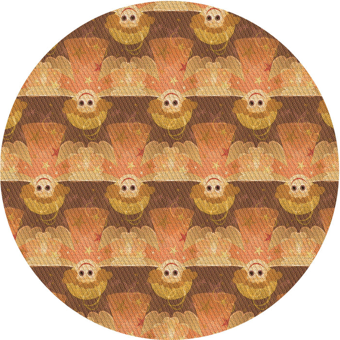 Square Patterned Orange Rug, pat3096org