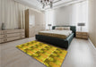 Patterned Dark Bisque Brown Rug in a Bedroom, pat3096yw