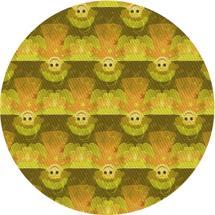 Square Machine Washable Transitional Dark Bisque Brown Rug in a Living Room, wshpat3096yw