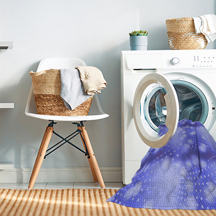 Machine Washable Transitional Denim Blue Rug in a Washing Machine, wshpat3097blu
