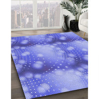 Patterned Denim Blue Rug, pat3097blu