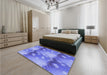 Patterned Denim Blue Rug in a Bedroom, pat3097blu