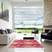 Square Patterned Orange Rug in a Living Room, pat3097brn