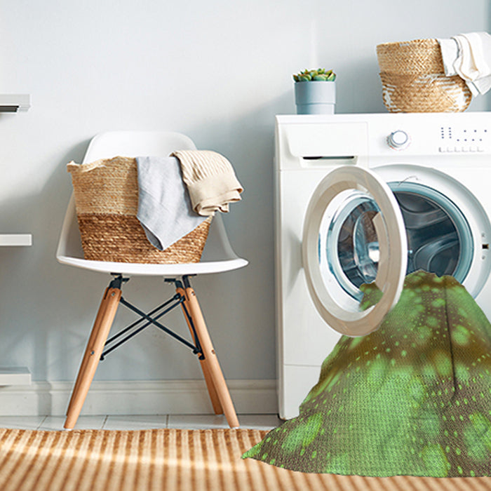 Machine Washable Transitional Green Rug in a Washing Machine, wshpat3097grn