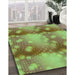 Machine Washable Transitional Green Rug in a Family Room, wshpat3097grn