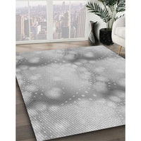 Patterned Platinum Silver Gray Rug, pat3097gry