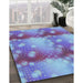 Patterned Crystal Blue Rug in Family Room, pat3097lblu