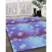 Machine Washable Transitional Crystal Blue Rug in a Family Room, wshpat3097lblu