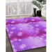 Machine Washable Transitional Fuchsia Magenta Purple Rug in a Family Room, wshpat3097pur