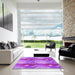 Machine Washable Transitional Fuchsia Magenta Purple Rug in a Kitchen, wshpat3097pur