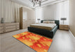 Patterned Neon Red Rug in a Bedroom, pat3097yw